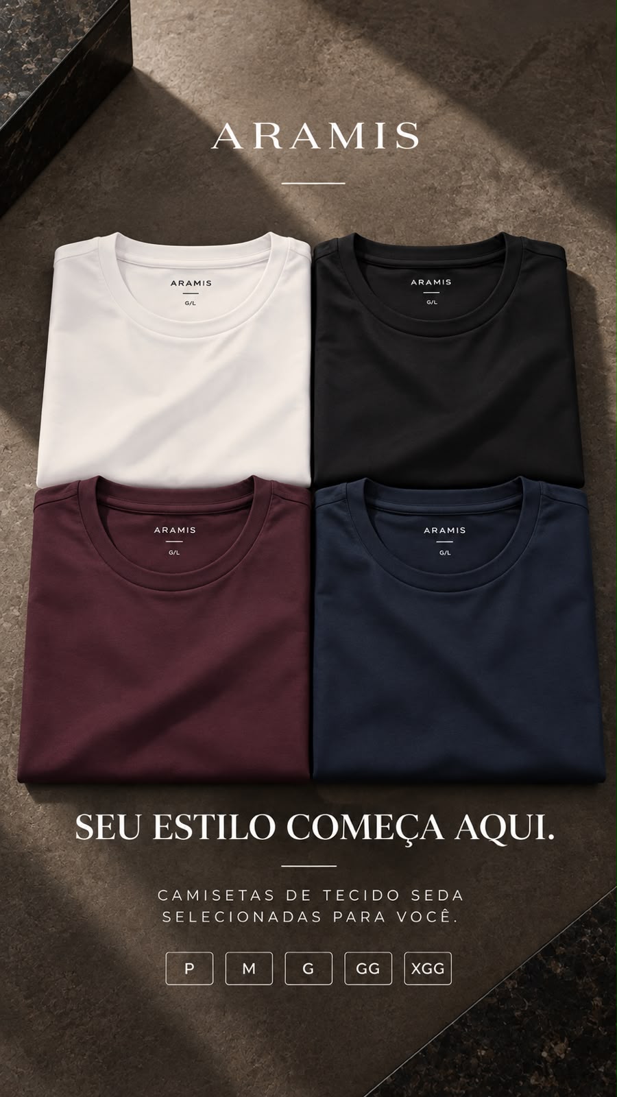 Camisetas Aramis de tecido seda